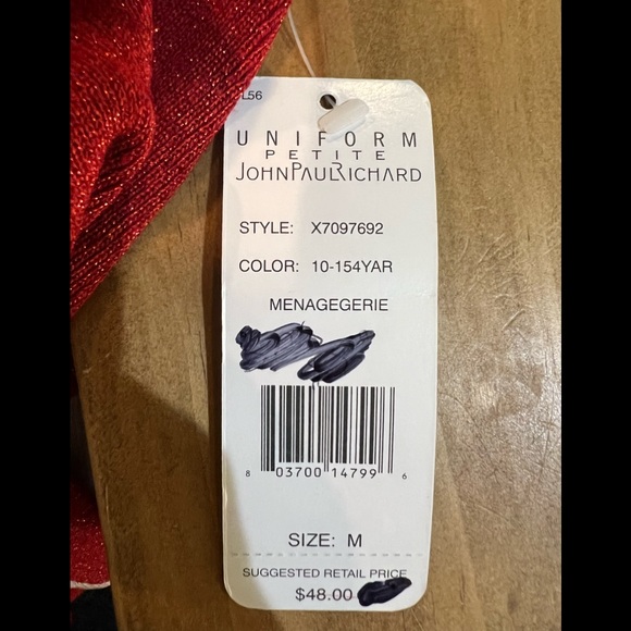 UNIFORM PETITE JOHN PAUL RICHARD 2 pieceNWT size Petite-M Red - Picture 6 of 7